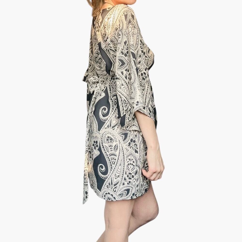Ark & Co womens small black & white bohemian shift dress - Picture 3 of 11